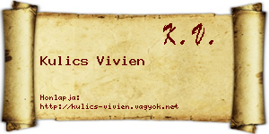 Kulics Vivien névjegykártya