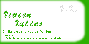 vivien kulics business card